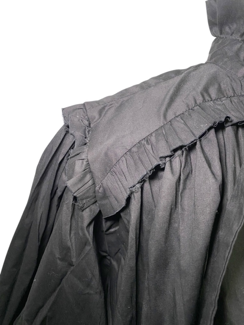 KARLIE Black Ruffle Neck Tie Front
Balloon Sleeve Blouse - Picture 5 of 12